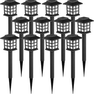 Solar Outdoor Lights,12 Pack LED Solar Lights Outdoor Waterproof, Solar Walkway